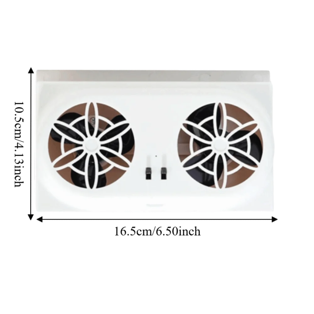 Solar Panel Car Window Fan USB Charging Powerful Ventilation Powered Zpaxo