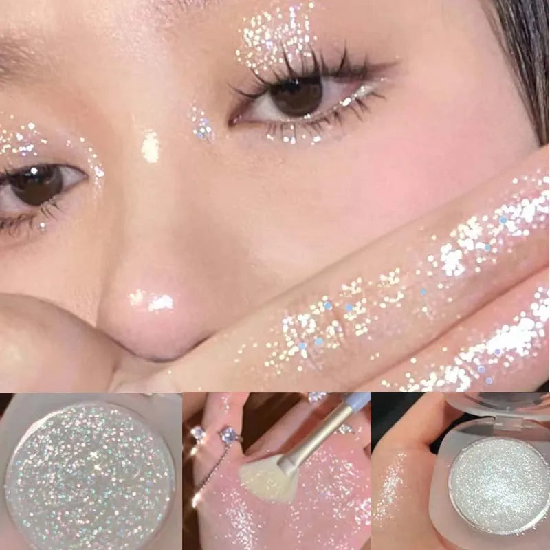 Diamond Highlighter Palette Glitter Glossy Pearlescent Shiny
