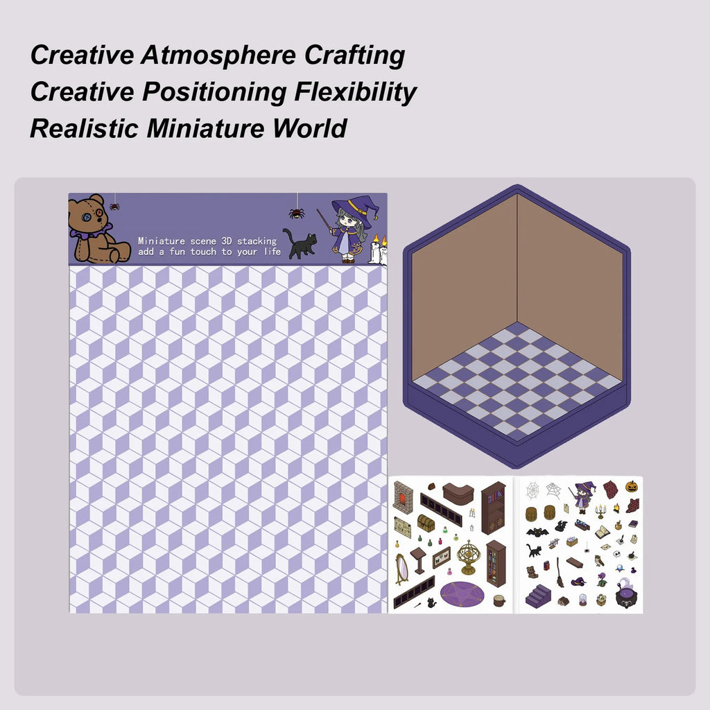 Miniature House Sticker Sets 3D Effect Scrapbook Decals Stress Relief Landscaping Decals For Craft Enthusiasts Teachers Boys Zpaxo China Mainland