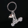 Creative Jewelry Key Holder Key Chain Motocross Motor Keychain Key Rings Metal Motorcycle Helmet Zpaxo silver
