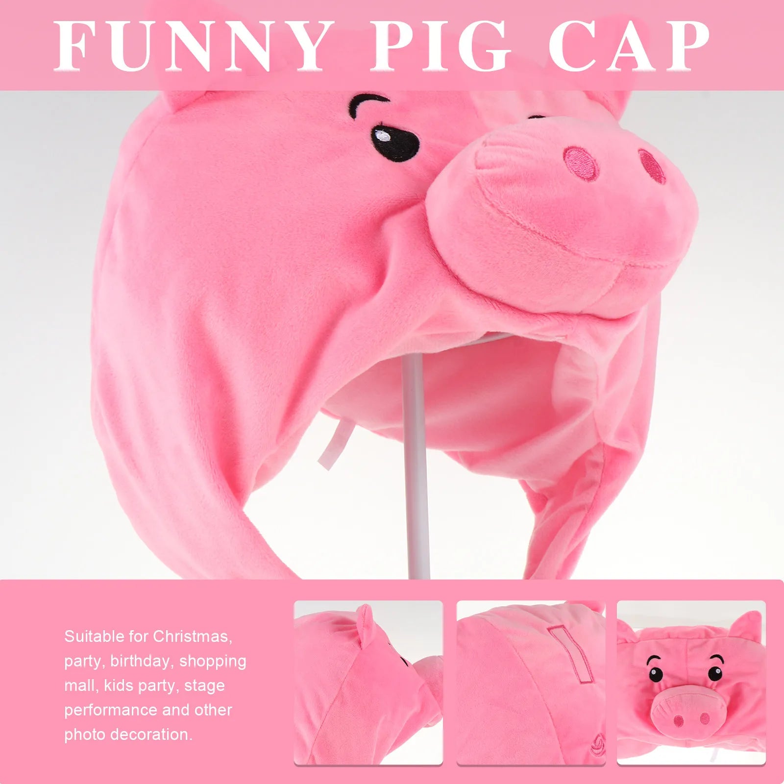 Pig Hat Soft Comfortable Funny Headwear Photo Prop Party Birthday DIY