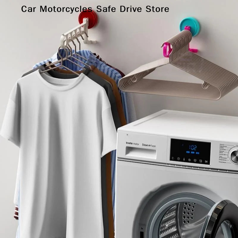 CM1Pcs Portable 5-Hole Laundry Rack Colorful Suction Cup Hangers