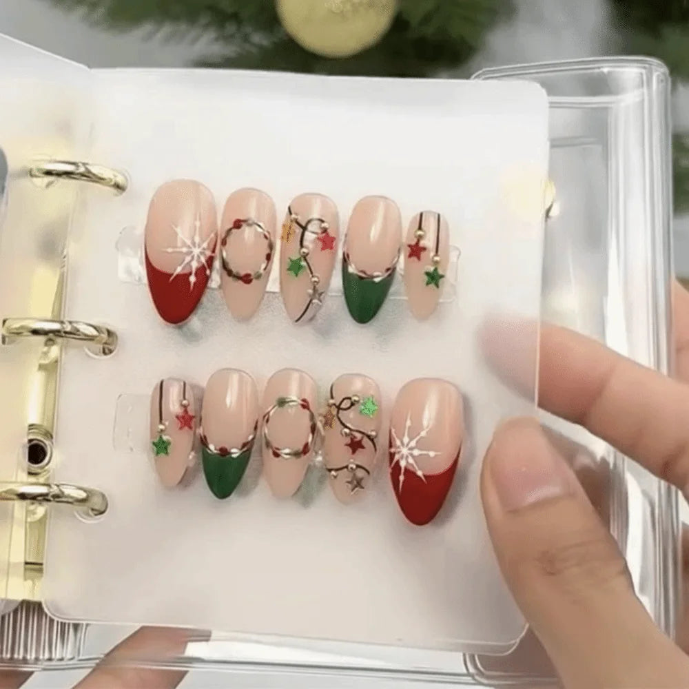 Transparent Nail Art Storage Book Solid Wear-resistant Card Clip Zpaxo