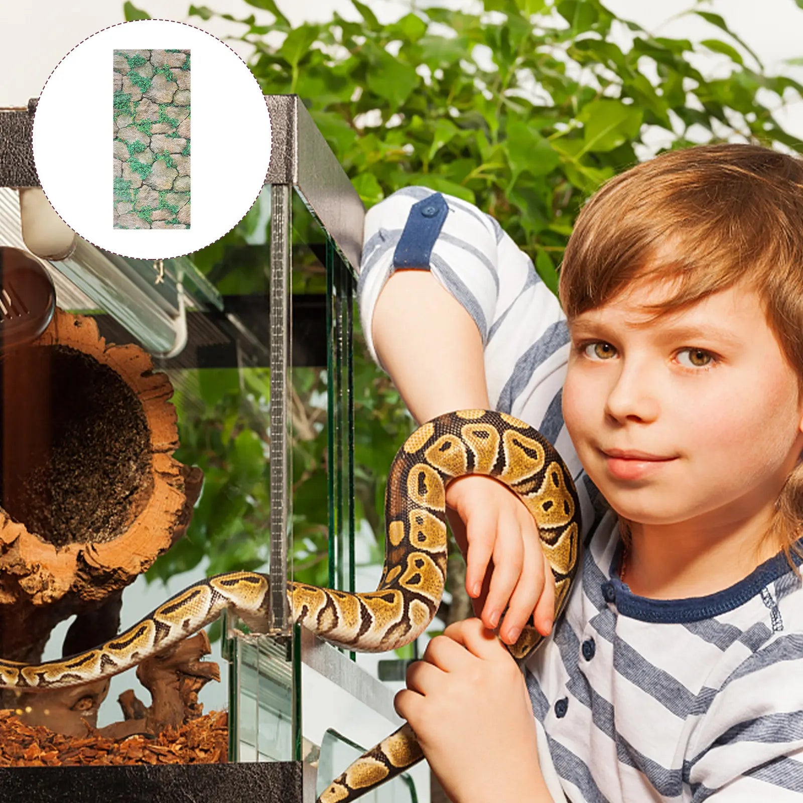 Thickened Self-adhesive Rocks Pattern Wallpaper Reptile Tank
