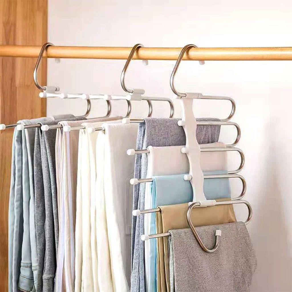 Stainless Steel Retractable Trouser Rack Folding Multi-functional