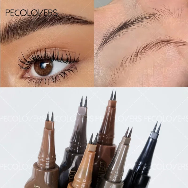 Dual-tip Eyebrow Pencil - Ultra-long Lasting, Waterproof and Sweatproof, Resists Fading. Features a Micro-forked Tip Zpaxo