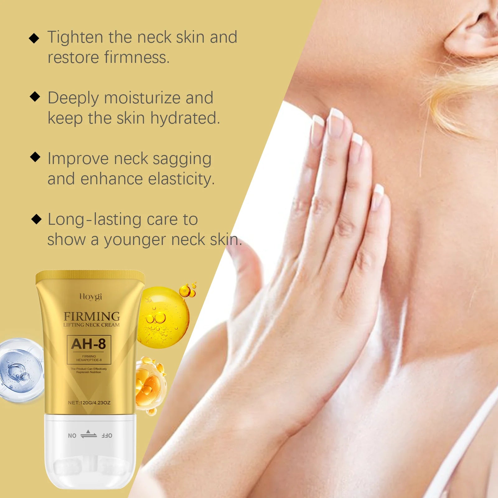 Hoygi AH-8 Neck Firming Roller Cream – Anti-Aging & Lifting Neck Firming Cream Zpaxo