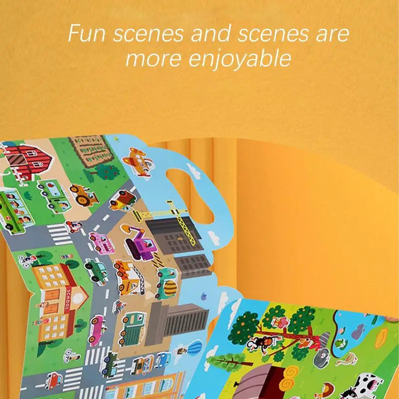 Reusable Sticker Book Preschool Toy Learning Activities Educational Toy Sticker Book For Early Learning Fine Motor Skills Zpaxo