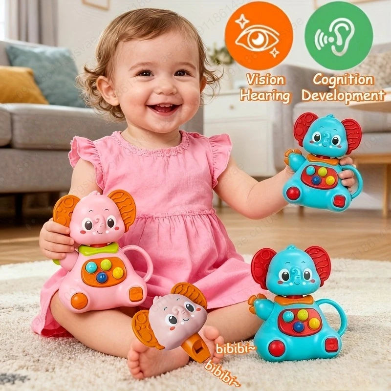 Dutora Baby Rattle Toy – Elephant & Deer ABS Plastic, Ages 0–3 Baby Rattle Toy Zpaxo