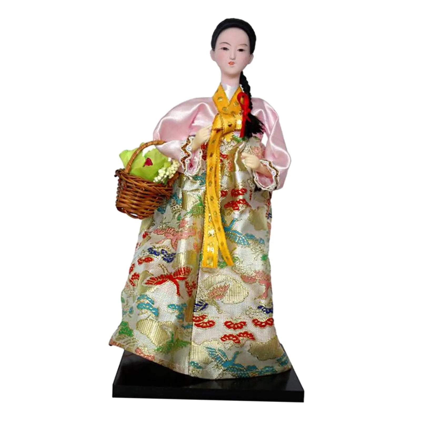 Korean Hanbok Doll Figurine – 12" Resin Collectible Statue Decorative Figurine Zpaxo Style K