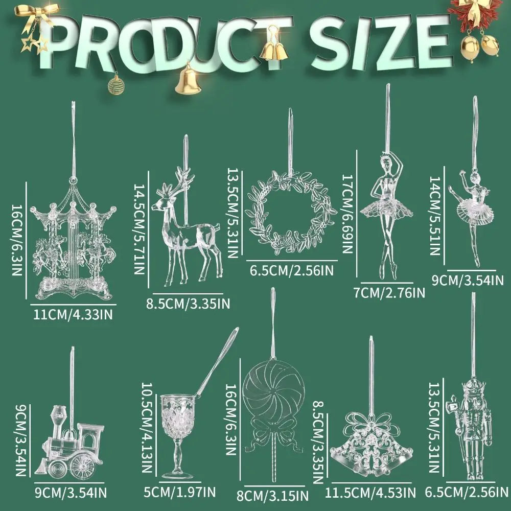 Clear Acrylic Christmas Ornaments – Transparent Hanging Pendants Christmas Ornament Zpaxo