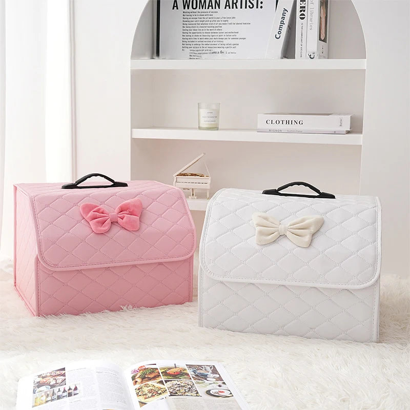 Foldable Car Trunk Organizer Box – Large Pink Storage