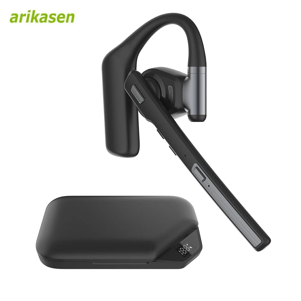 Bluetooth 6 0 Headset Wireless Hands-free Earpiece ENC Dual Mic Mute