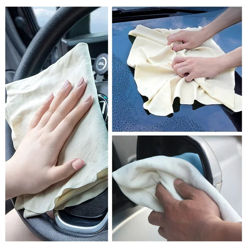 Natural Suede Car Cleaning Cloth Absorbent Towel Household Motorcycle