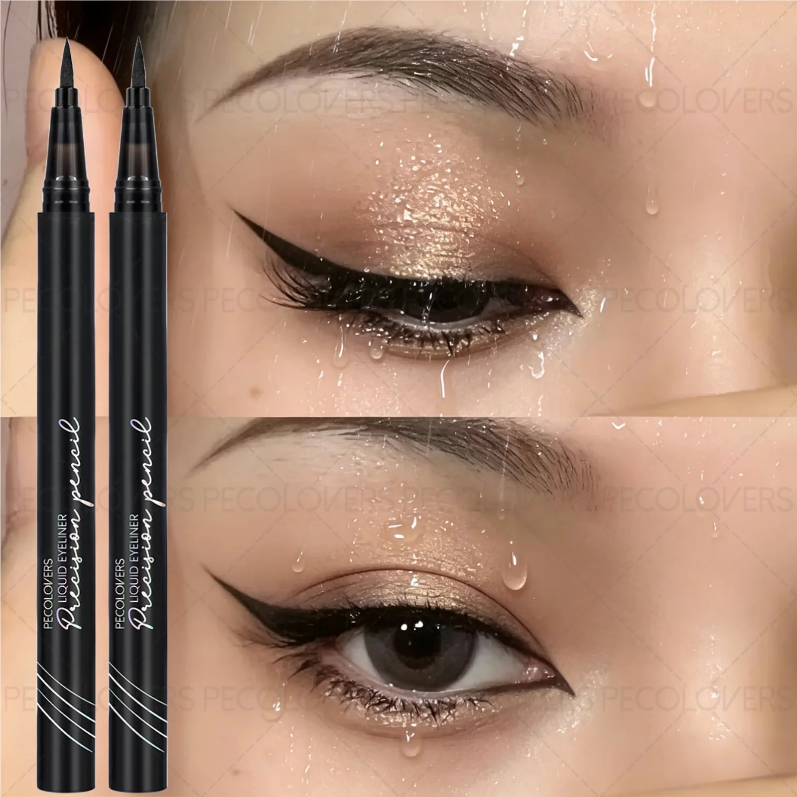 2PCS/Set Ultra-thin Eyeliner Pen, Waterproof, Smooth Application, Smudge-proof, Precise Outlining,Creates Fashionable Eye Makeup Zpaxo
