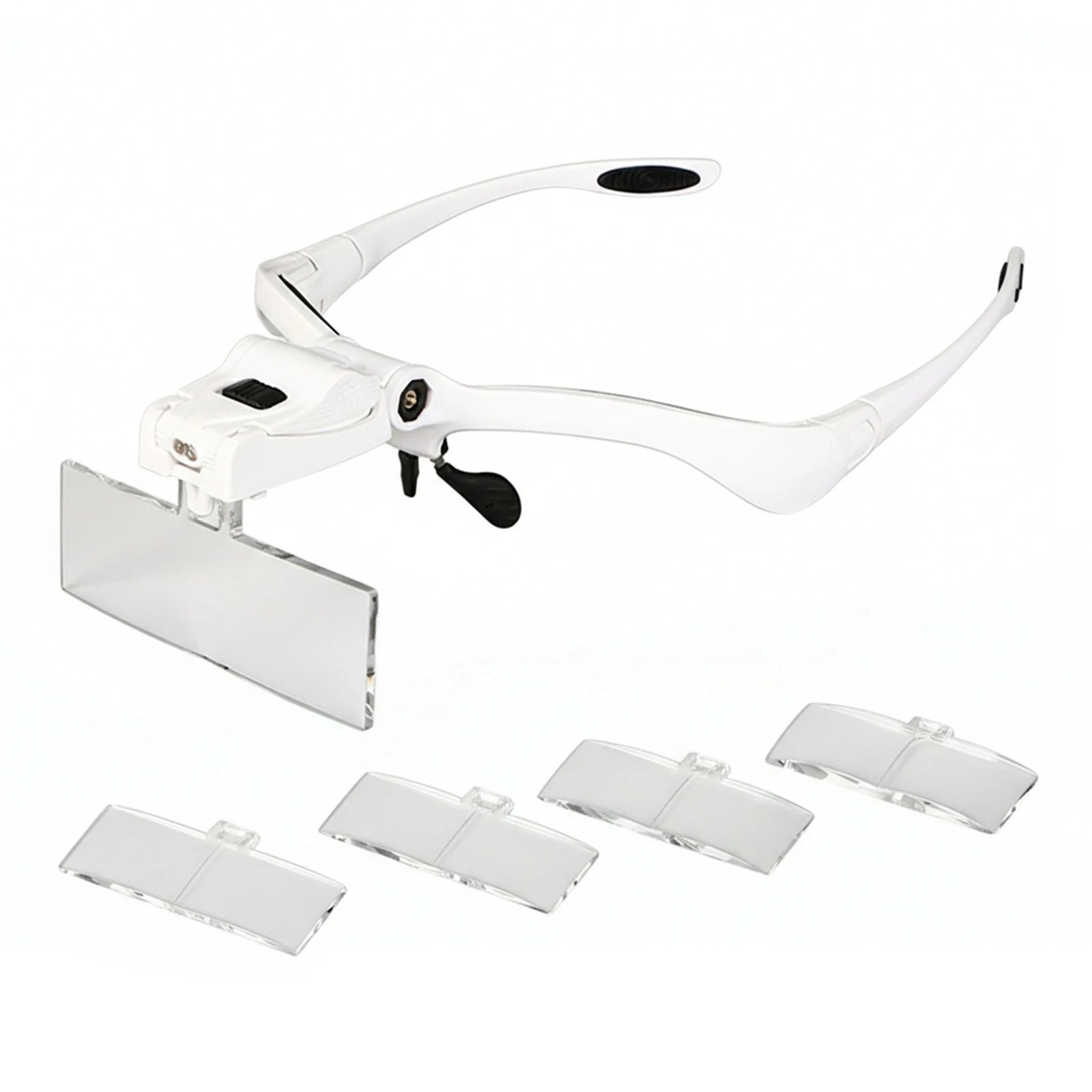 LED Head Magnifier with 2 LED Lights Headband Magnifier Head Mount Magnifying Glass for Reading Jewelry Inspection & Close Work Zpaxo WHITE