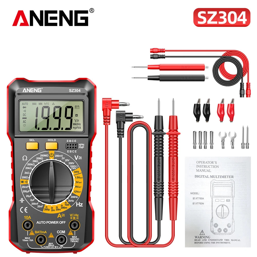 Multifunction Digital Tester Multimete ANENG SZ304 True RMS Handheld