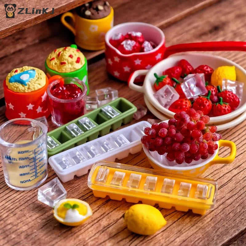 Miniature Dollhouse Food Ice Scoop Cube Storage Box Model Toys Doll Zpaxo