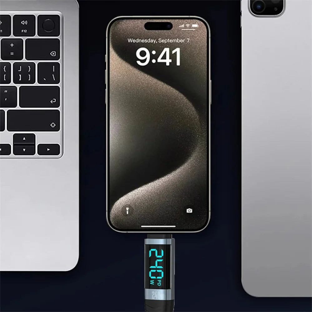 USB-C to USB-C Cable 240W 6A Fast Charging & 480Mbps Data USB-C Charging Cable Zpaxo