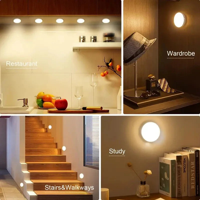 Motion Sensor LED Night Light USB Rechargeable – 3 Pack Motion Sensor Night Light Zpaxo