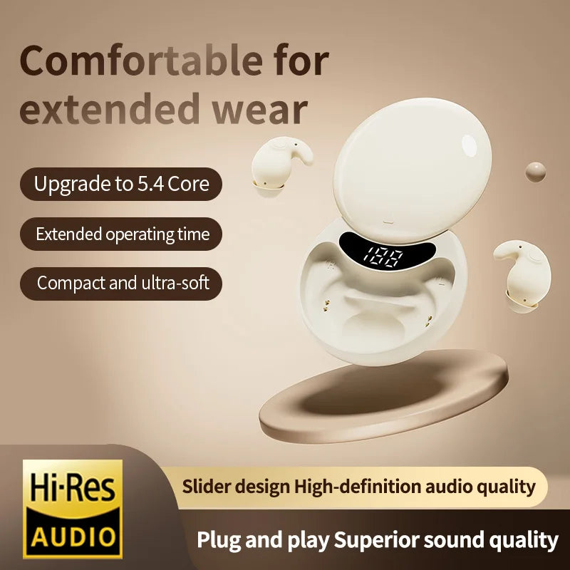 Bluetooth 5 4 Wireless Headphones TWS In-ear Invisible Sleep Earbuds Zpaxo