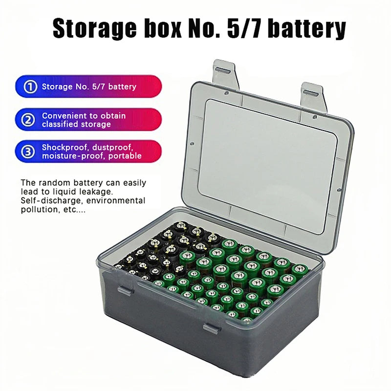 54 Slots AA AAA Battery Organizer Storage Case Batteries Waterproof