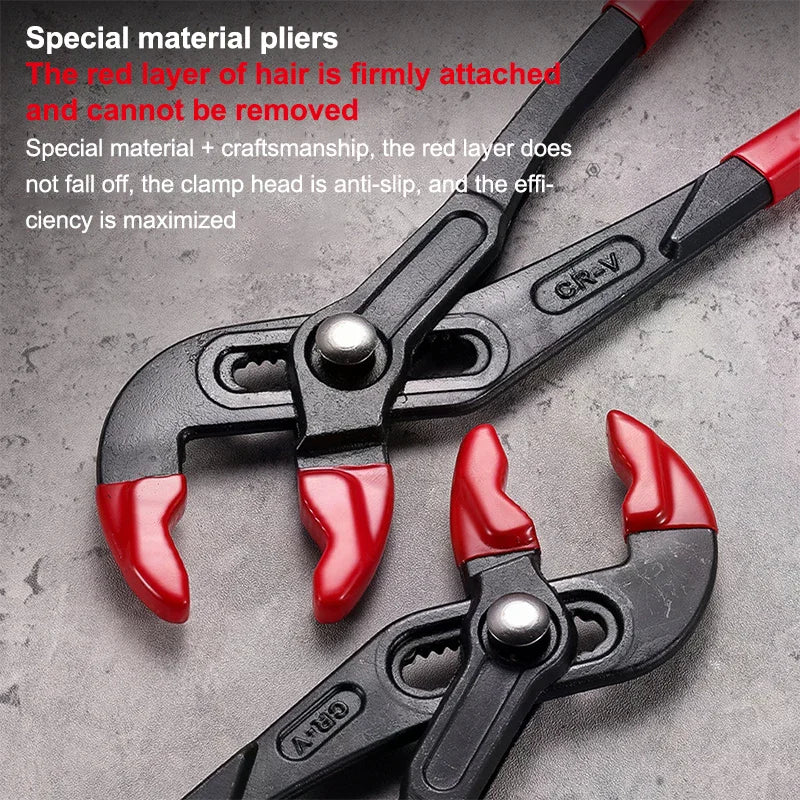 1Pcs Large Opening Water Pump Pliers 7/10/12inch Quick Adjustable Multifunctional Pump Pliers Quick-Release Plumbing Pipe Wrench Zpaxo