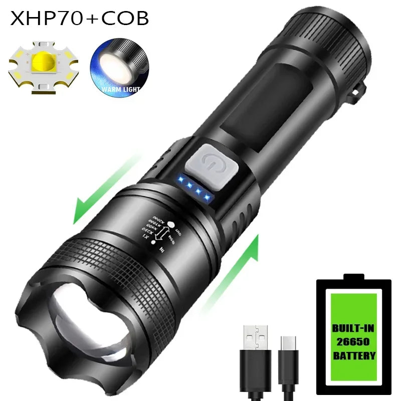 ESMARTER P70 LED Flashlight 5000LM Zoomable Tactical Torch