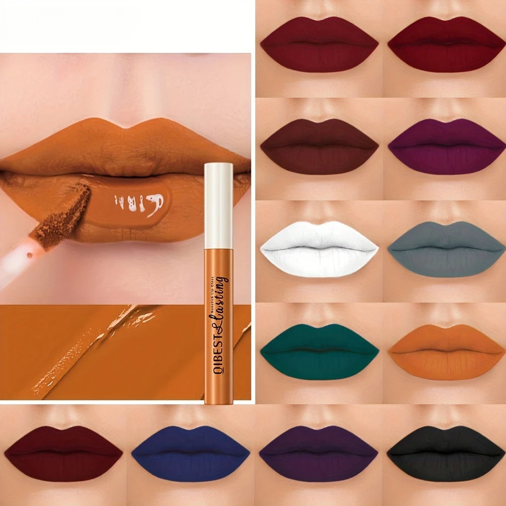 24 Colors Matte Lip Gloss, Long-Lasting, Smudge-Proof, Non-Sticky Lip Stain Valentine's Day Gifts, Ideal For Mardi Gras Zpaxo