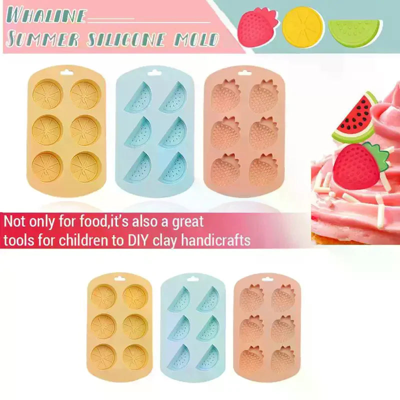 Watermelon Strawberry Lemon Shaped Silicone Mold DIY Flexible Easy Release Fondant Chocolate Gummy Pudding Molds Zpaxo