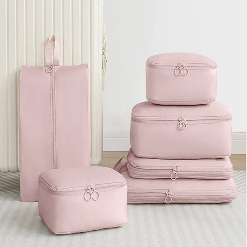 Waterproof Travel Organizer Compression Packing Cubes Suitcase