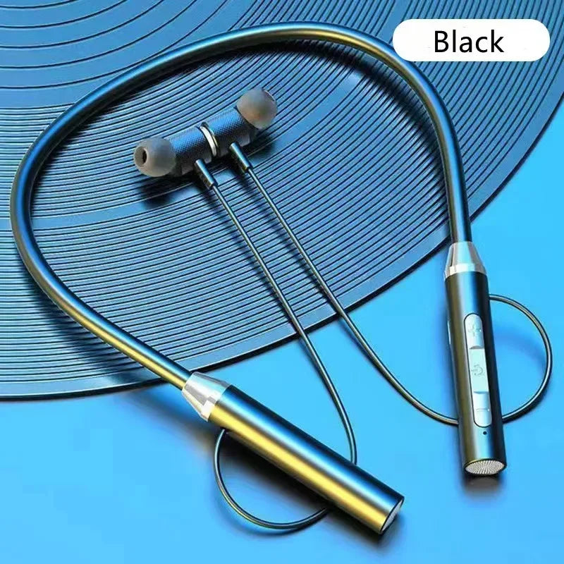 Wireless Headphones Bluetooth 5 0 Neckband Earphones Silicone Hifi 9D Zpaxo black