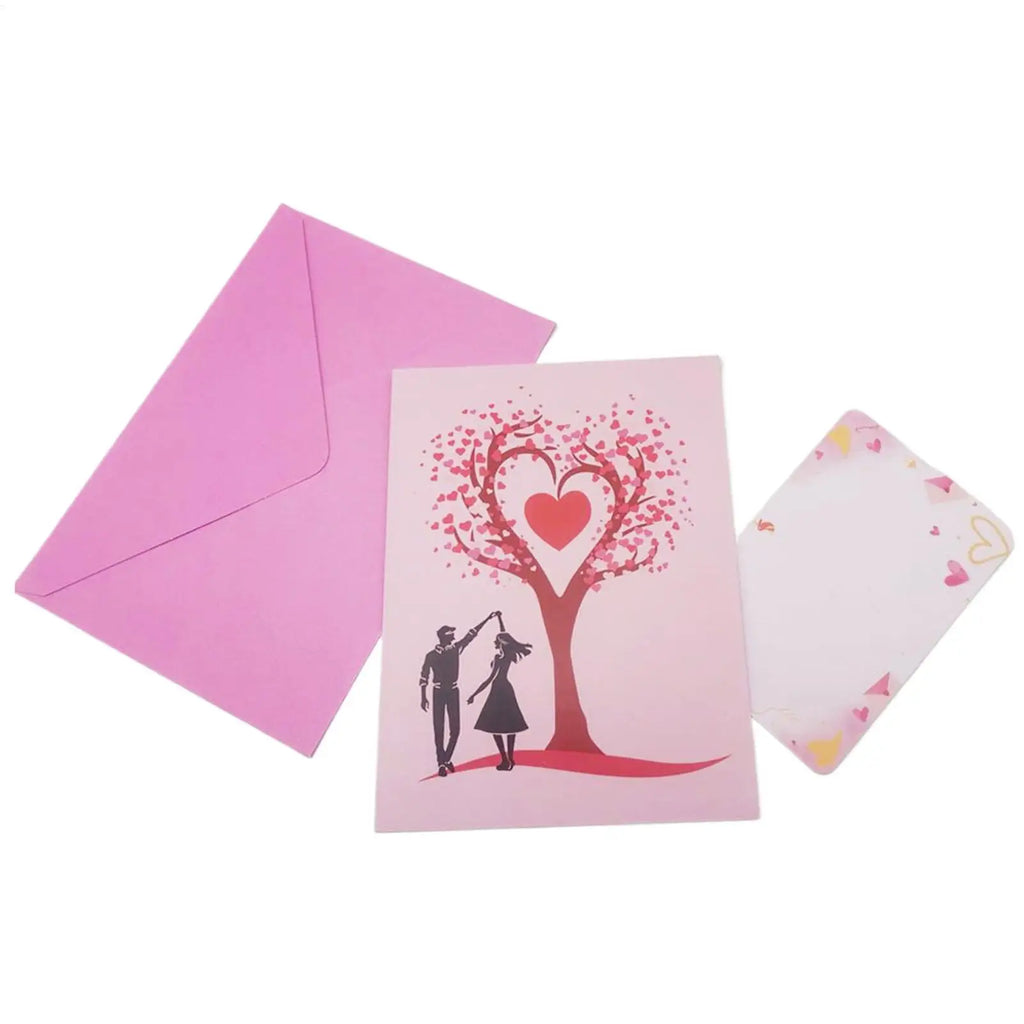 3D Pop-Up Valentine's Card – Heart Tree Dancing Couple Pop-Up Greeting Card Zpaxo