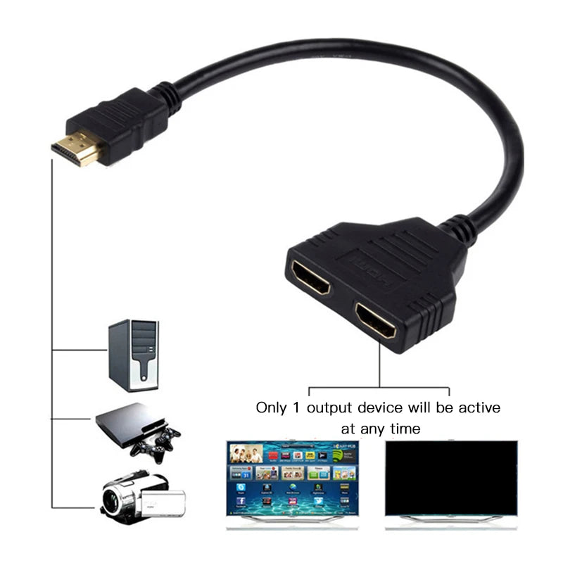 HDTV 2 1080P Splitter Adapter Male Female Head HD Conversion Cable Zpaxo
