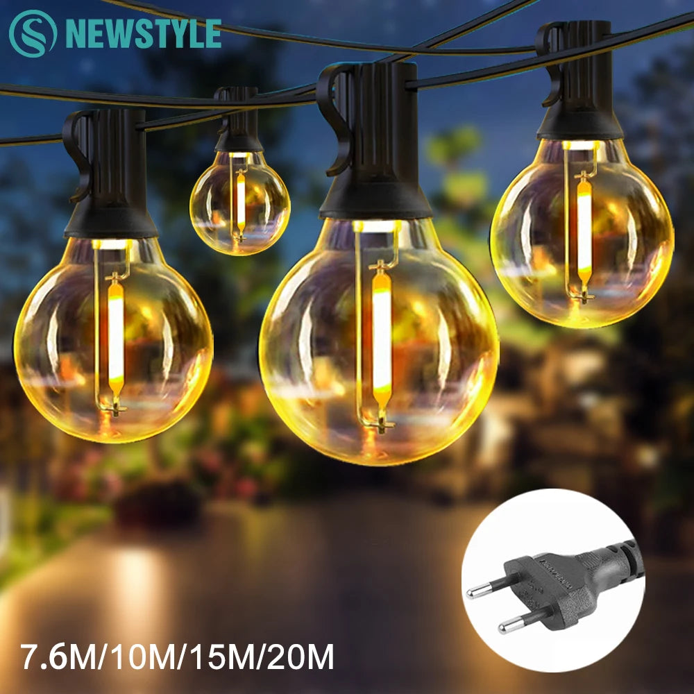 G40 LED Outdoor String Ball Lights 7 6M 20M Shatterproof Patio Zpaxo
