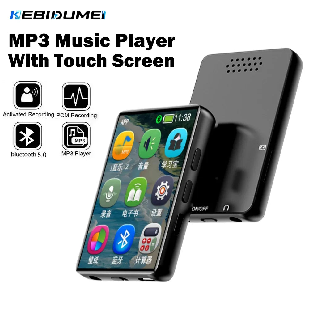 KEBIDUMEI MP3 Player 2 0 Touch Screen Bluetooth Walkman Student Music