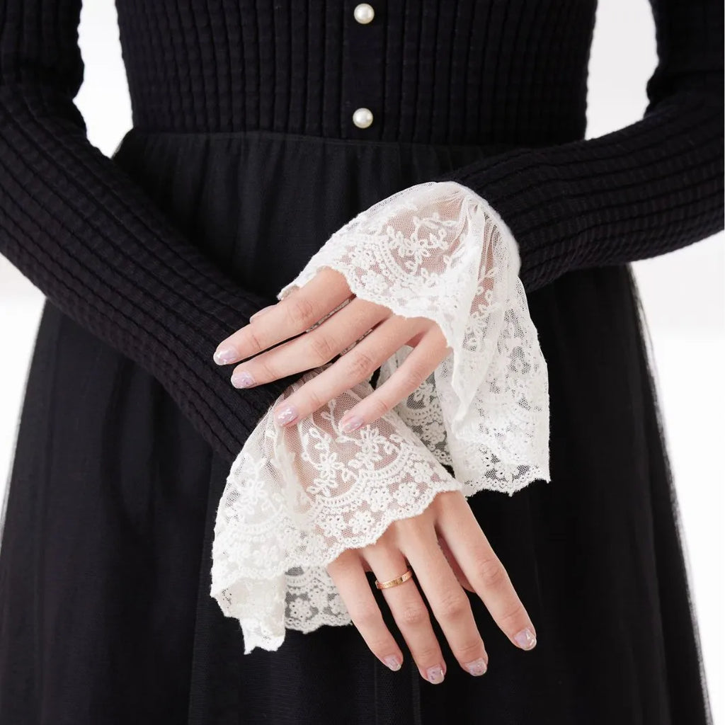 Lace Detachable False Sleeves Women White Removable Bridal Accessory