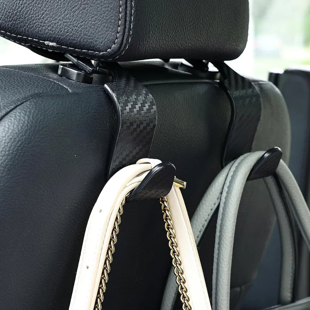 Car Seat Headrest Hooks 4-Pack – Universal Car Hanger Organizer