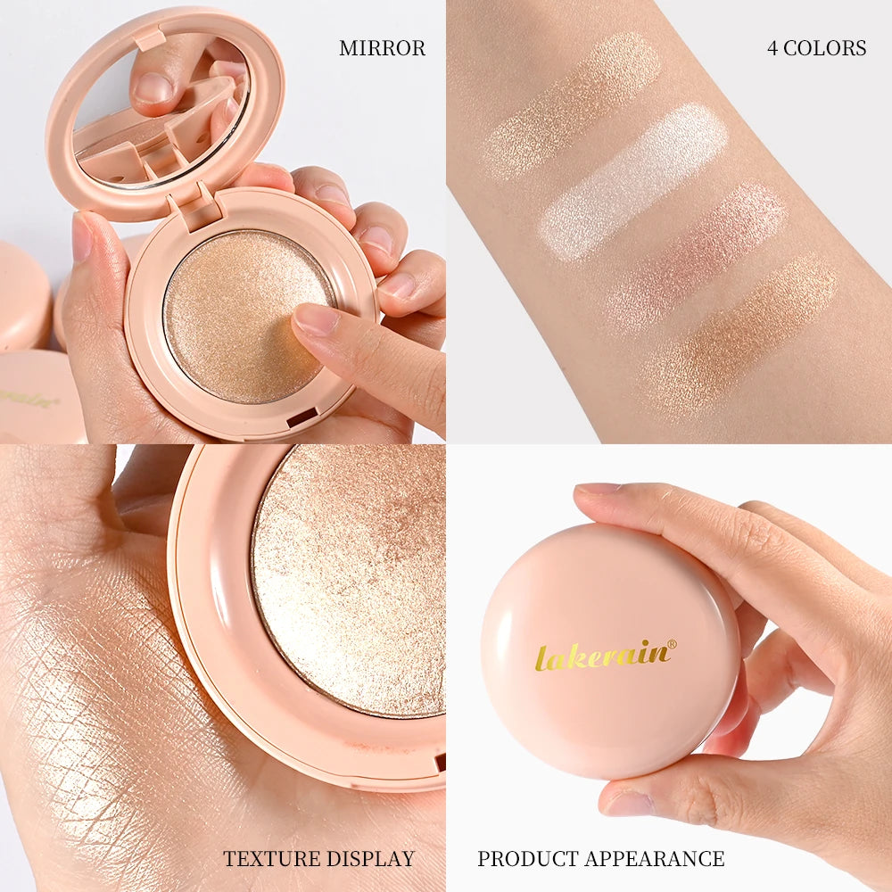 Waterproof Face Highlighter Instant Skin Silky LongLasting Glow Illuminator Glitter Shimmer Baked Highlighter Powder Makeup Zpaxo