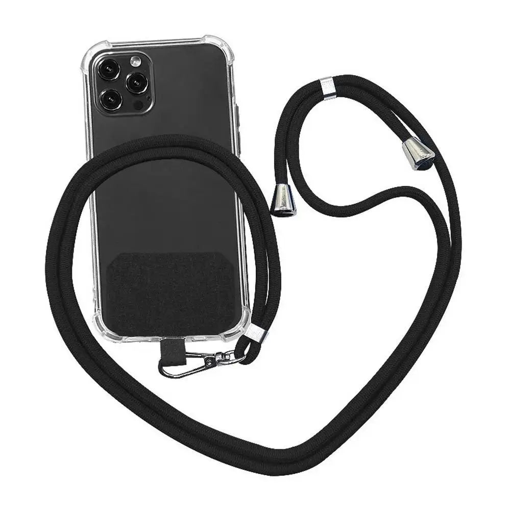 Phone Lanyard Universal Cellphone Adjustable Nylon Neck Strap Hanging Zpaxo Black