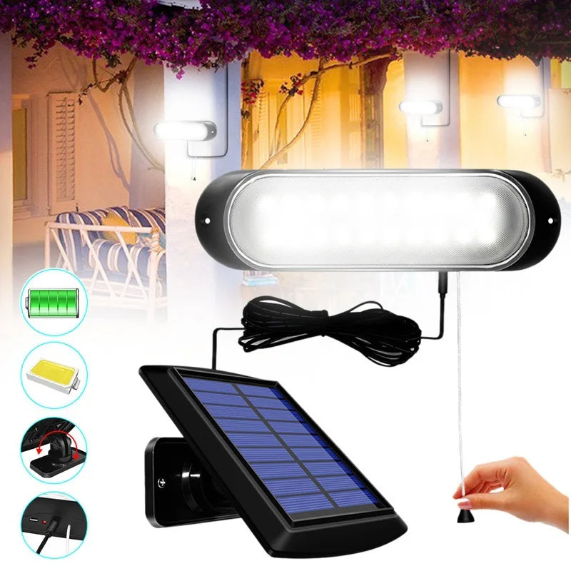 Solar Energy Garden Wall Lamps Indoor Split Pull-wire 5m Cable Light Zpaxo
