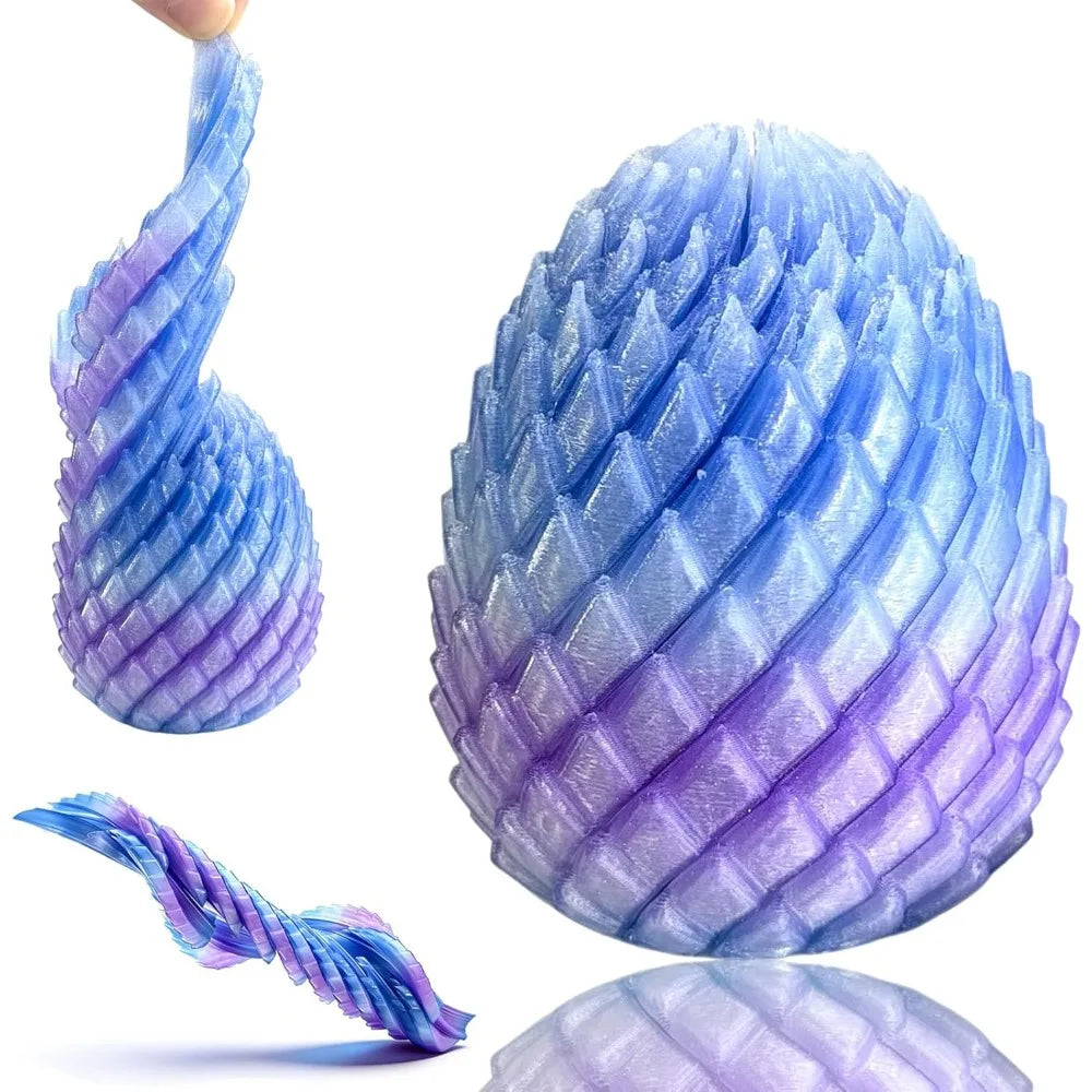 Twisty Fidget Egg 3D Printed Slippery Easter Stuffers Basket