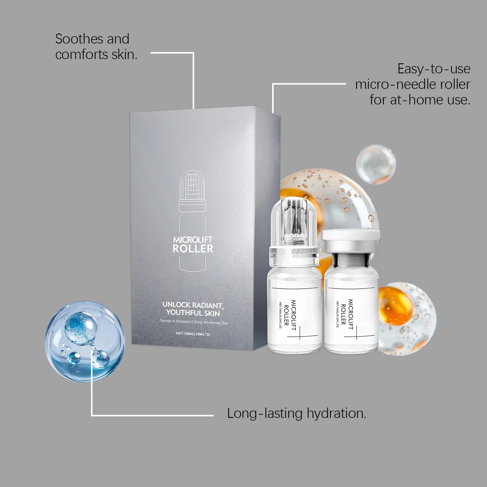 0.25mm Microneedle Brightening Serum Facial Serum Moisturizing and Repairing Deep Hydration Lock Stabilizing and Restore Gentle Zpaxo