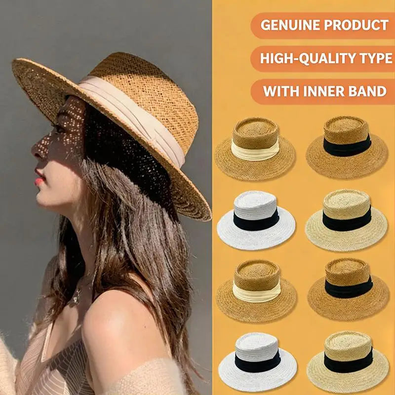 Wide Brim Panama Straw Hat – UV Sun Hat for Beach & Travel