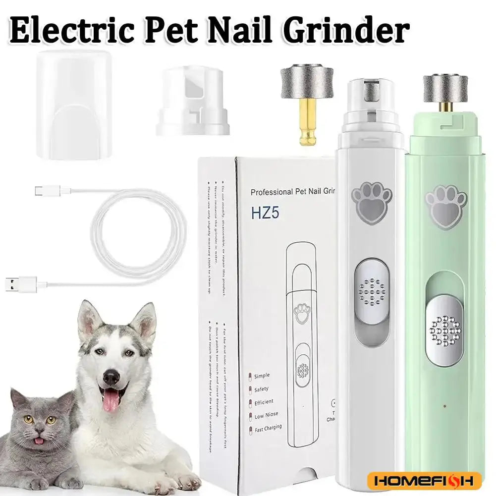 Electric Dog Nail Grinder Pet Nail Clipper USB Rechargeable Pet Nail Trimmers Painless with Polisher Wheel for Small/Large Pets Zpaxo