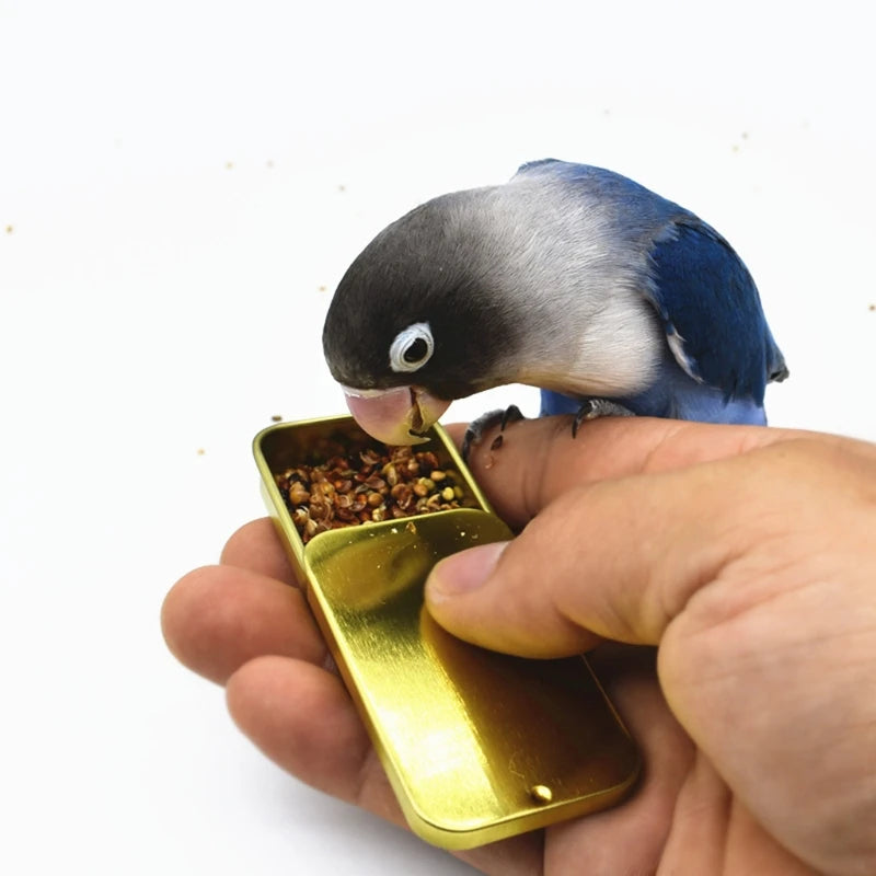 Bird Training Food Jar Parrot Hand-held Feeder IQ Growth Toys Feeding