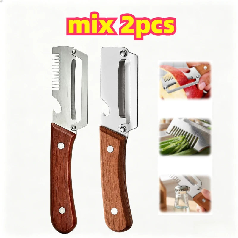 MultiFunction Vegetable Peeling Knife Stainless Steel Kitchen Knife for Peeling Professional Fruit Knife Paring Specific Peeler Zpaxo plastic mix-2PCS