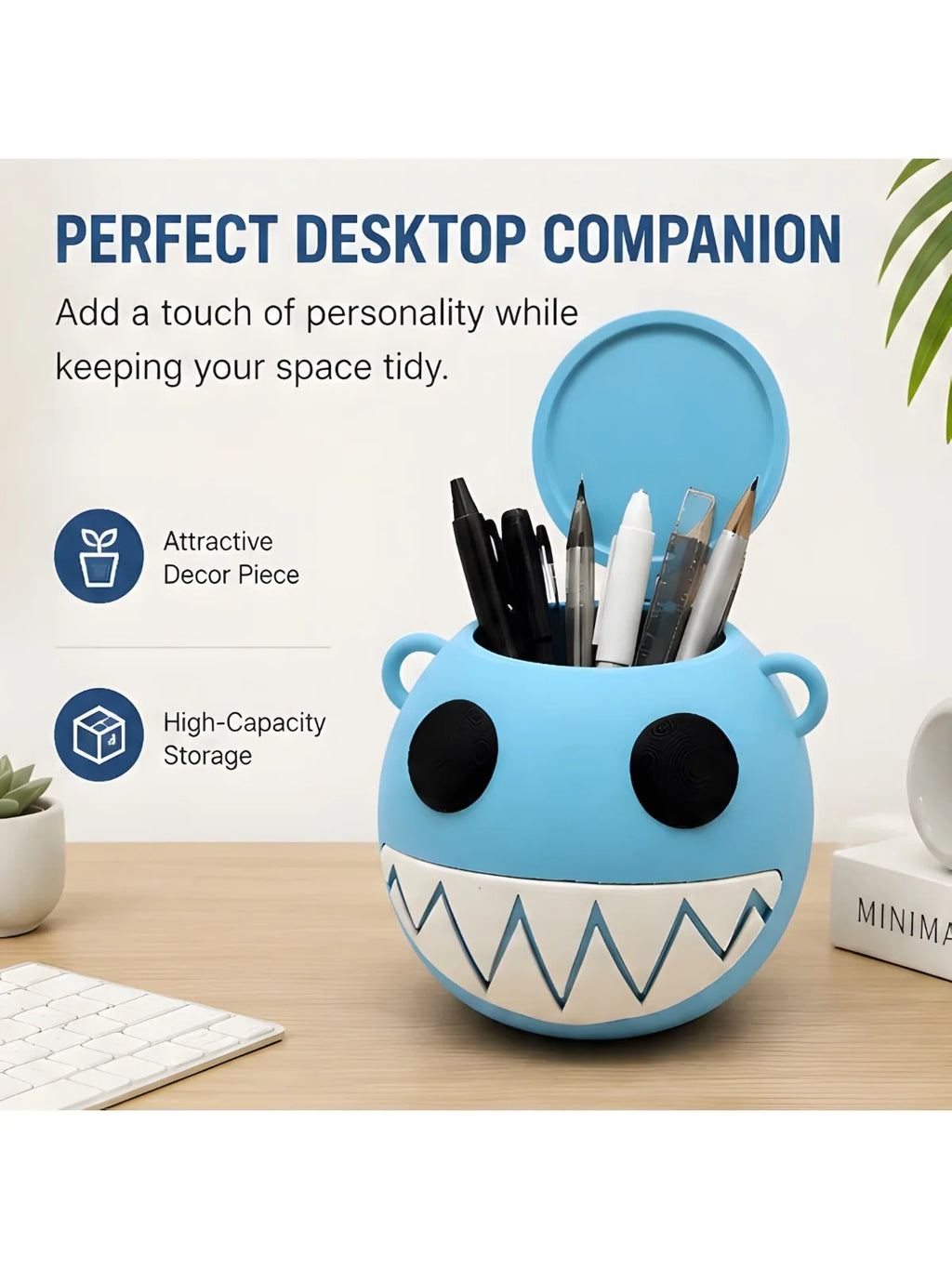 Cute 3D Printed Monster Desk Organizer Funny Storage Box Large