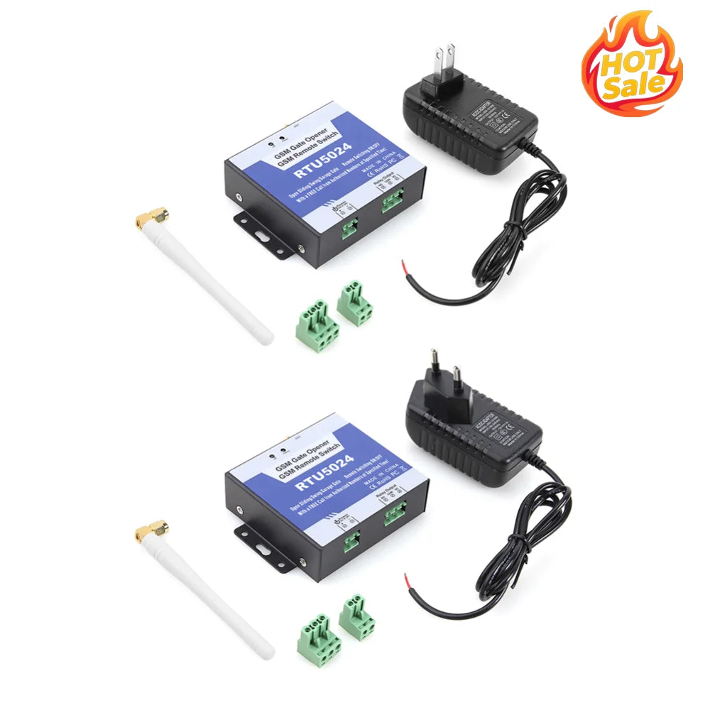 RTU5024 GSM Access Control Kits 850/900/1800/1900MHz Wireless Door Access Opener with Antenna 4G US/EU Plug Home Device Zpaxo