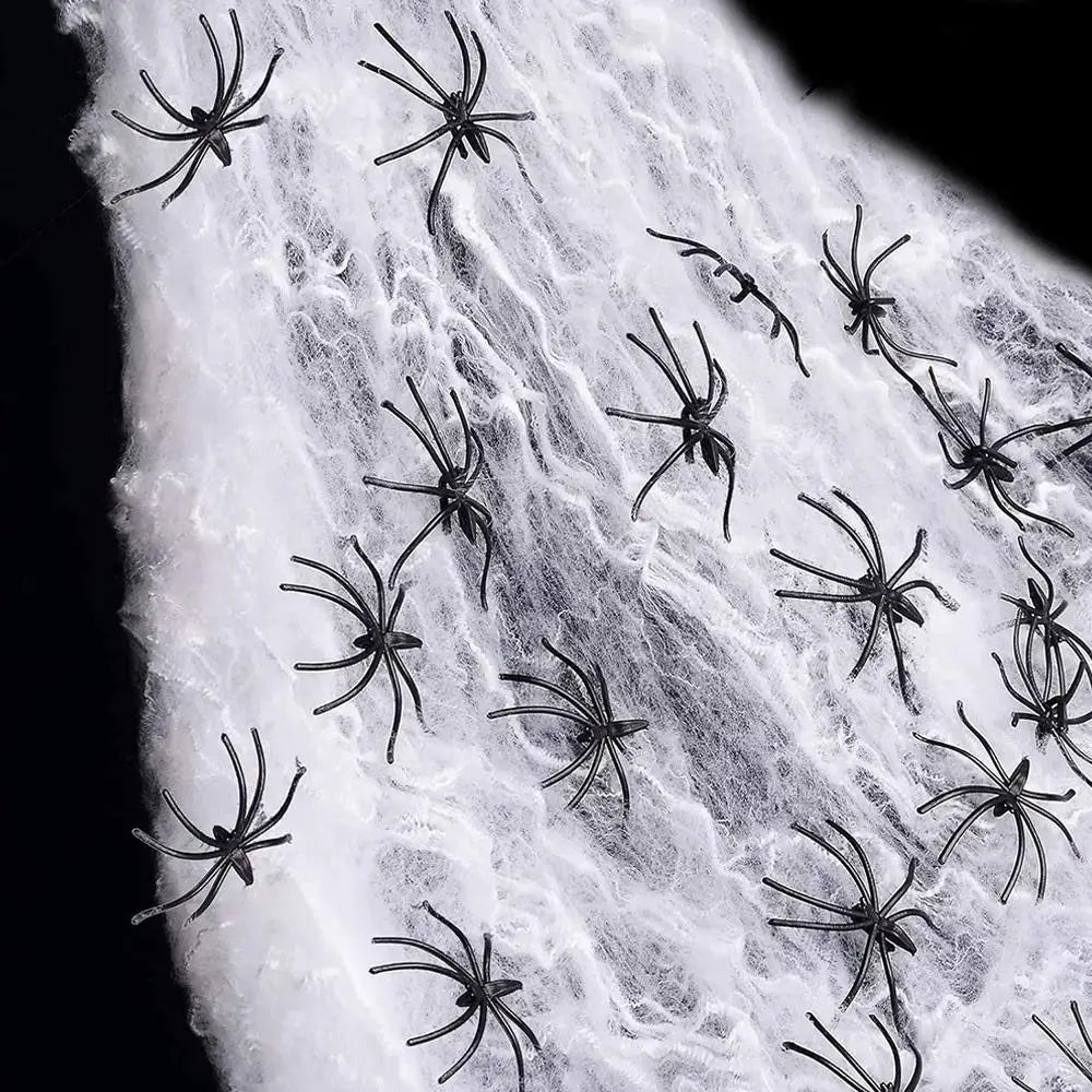 Halloween Stretchy Spider Web Decoration with Spiders | Haunted Decor Halloween Decoration Zpaxo